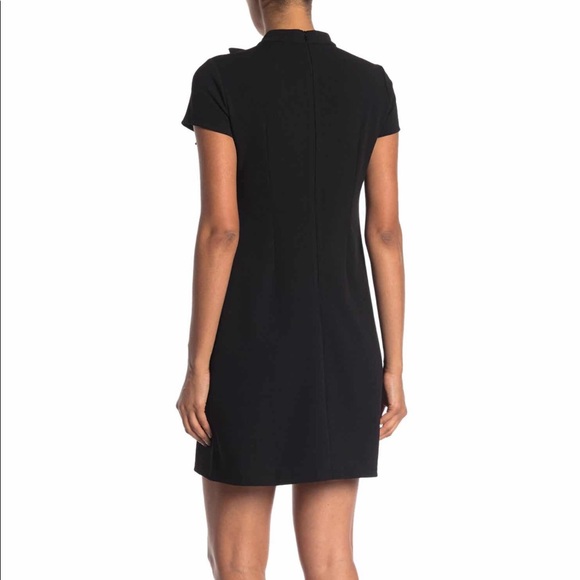 Neck Bow Tie Scuba Crepe Dress - Picture 2 of 2